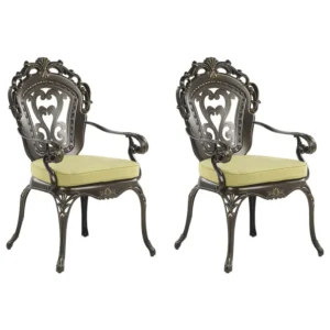 Set di 2 sedie da giardino con cuscini SAPRI Metallo Marrone nero per Relax all'Aperto