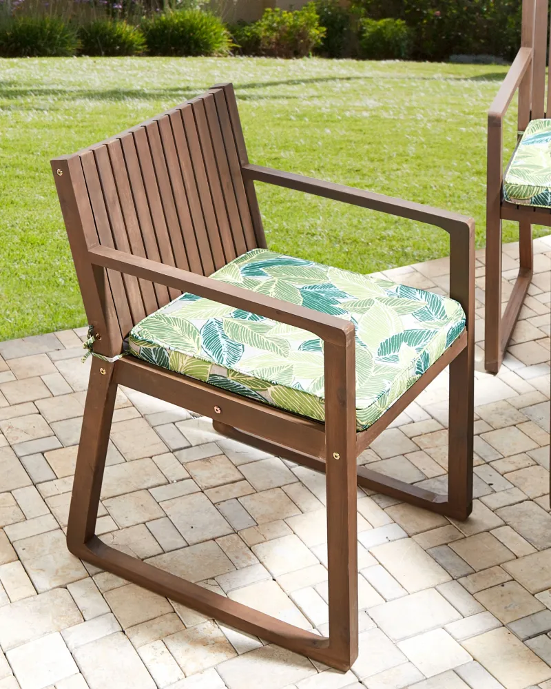 Set di 8 sedie da giardino con cuscini SASSARI Legno d'acacia Verde evidente