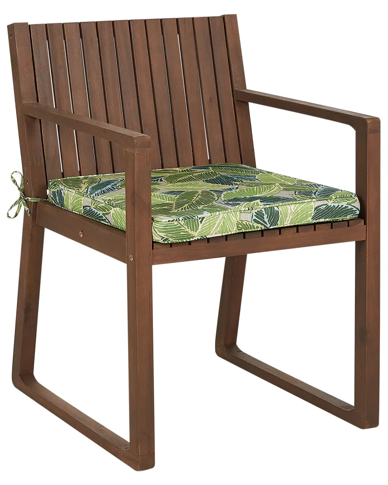 Set di 8 sedie da giardino con cuscini SASSARI Legno d'acacia Verde evidente
