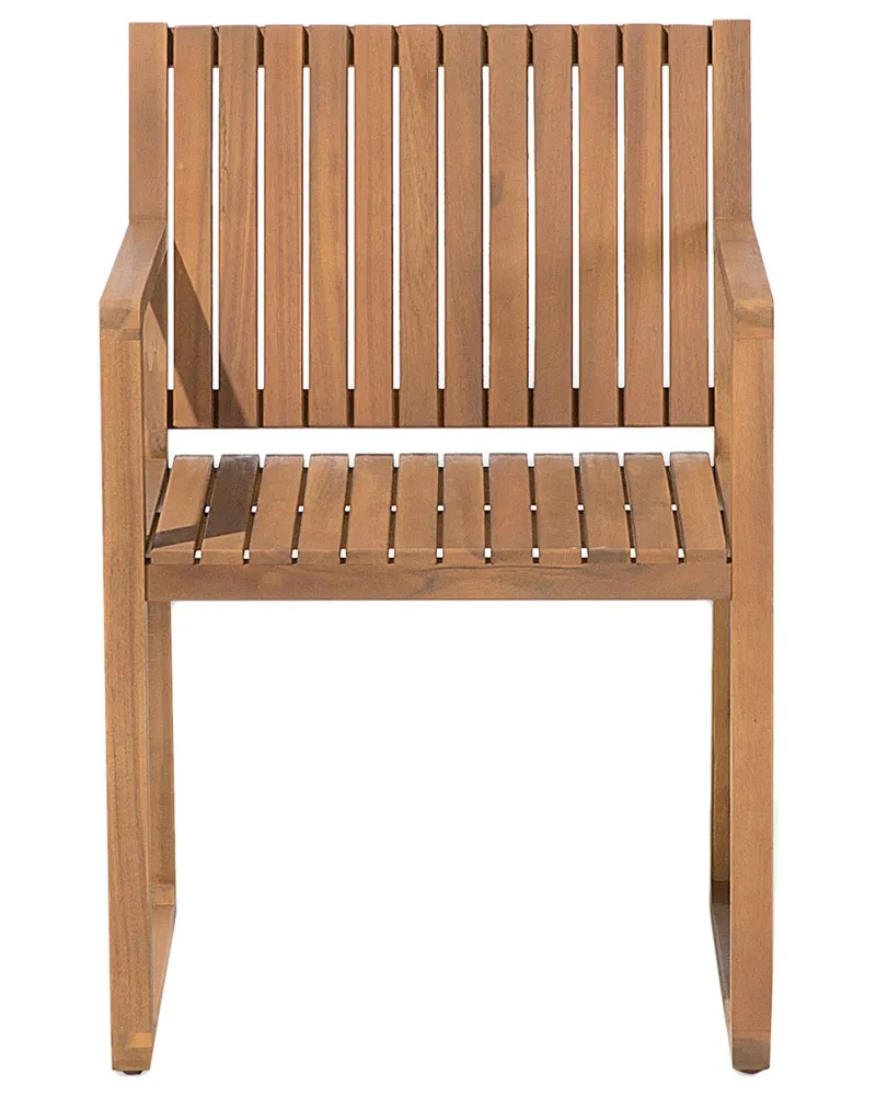 Set di 8 sedie da giardino con cuscini SASSARI Legno d'acacia Tortora Materiale Alluminio Anodizzato