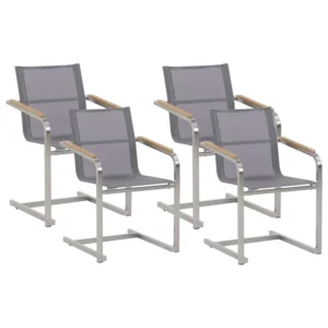 Set di 4 sedie da giardino COSOLETO Acciaio inox Grigio con Struttura Acciaio
