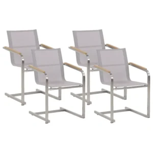 Set di 4 sedie da giardino COSOLETO Acciaio inox Sabbia