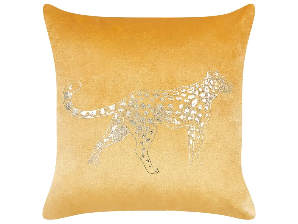 Set 2 velluto Cushions Animal Motif 45 x 45 cm Yellow MARULA