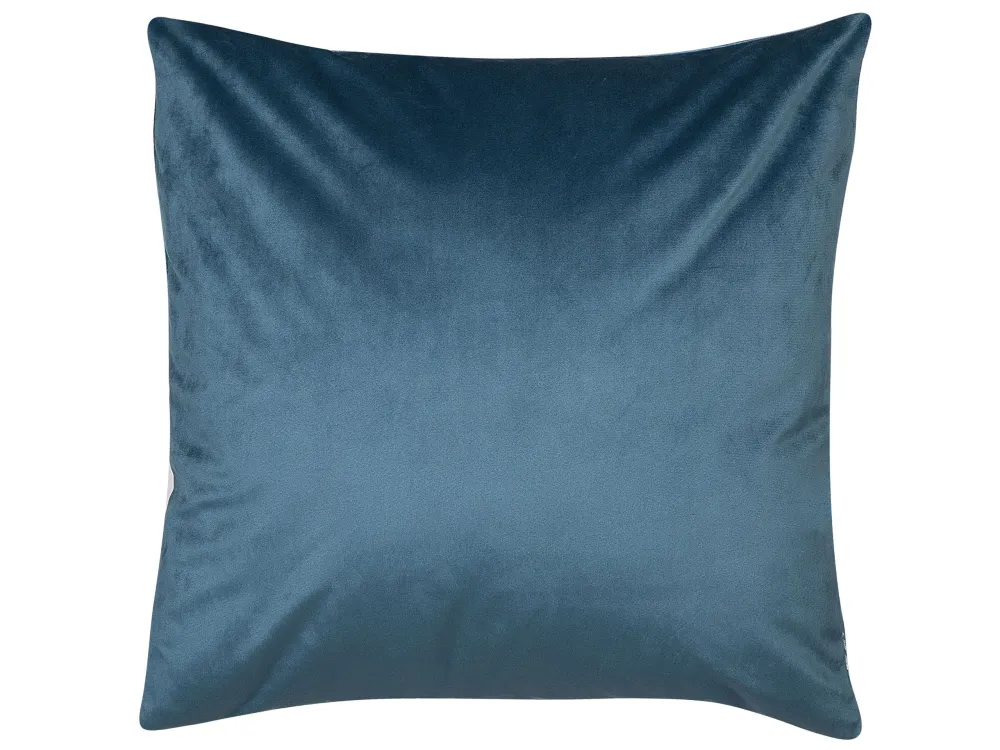 Set 2 Velluto Cushions Tiger Motif 45 x 45 cm Blue BLUEBELL