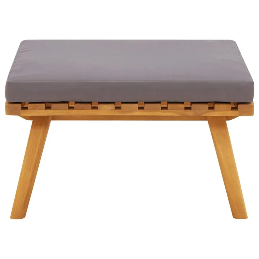 Sgabello da Giardino con Cuscino 60x60x29 cm Massello Acacia per Giardino e Spiaggia