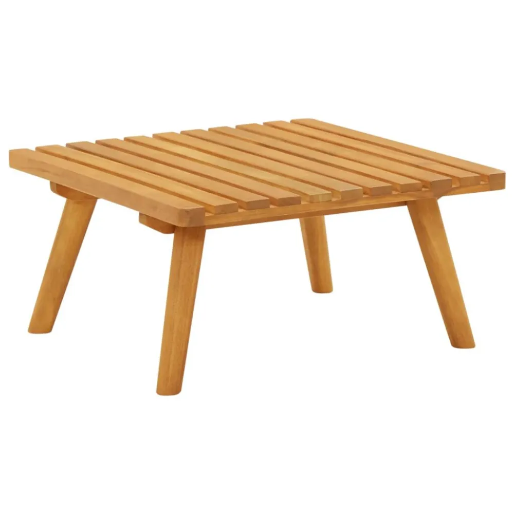 Sgabello da Giardino con Cuscino 60x60x29 cm Massello Acacia per Giardino e Spiaggia