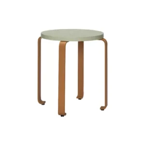 Sgabello legno di frassino verde e arancione Smile Hübsch - 47cm con Struttura Acciaio