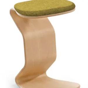 Sgabello NEST NATURE medio con cuscino piatto cocco giallo senape 1116_96_32049 | Pieghevole e Leggera