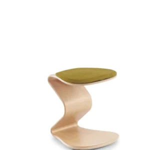Sgabello NEST NATURE modesto con cuscino piatto cocco giallo senape 1115_96_32049 Materiale Alluminio Anodizzato