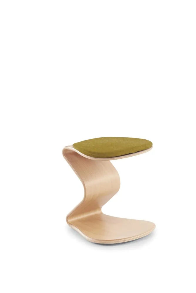 Sgabello NEST NATURE modesto con cuscino piatto cocco giallo senape 1115_96_32049 Materiale Alluminio Anodizzato