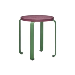 Sgabello Smile legno di frassino bordeaux e verde Hübsch - 47cm con Struttura Acciaio