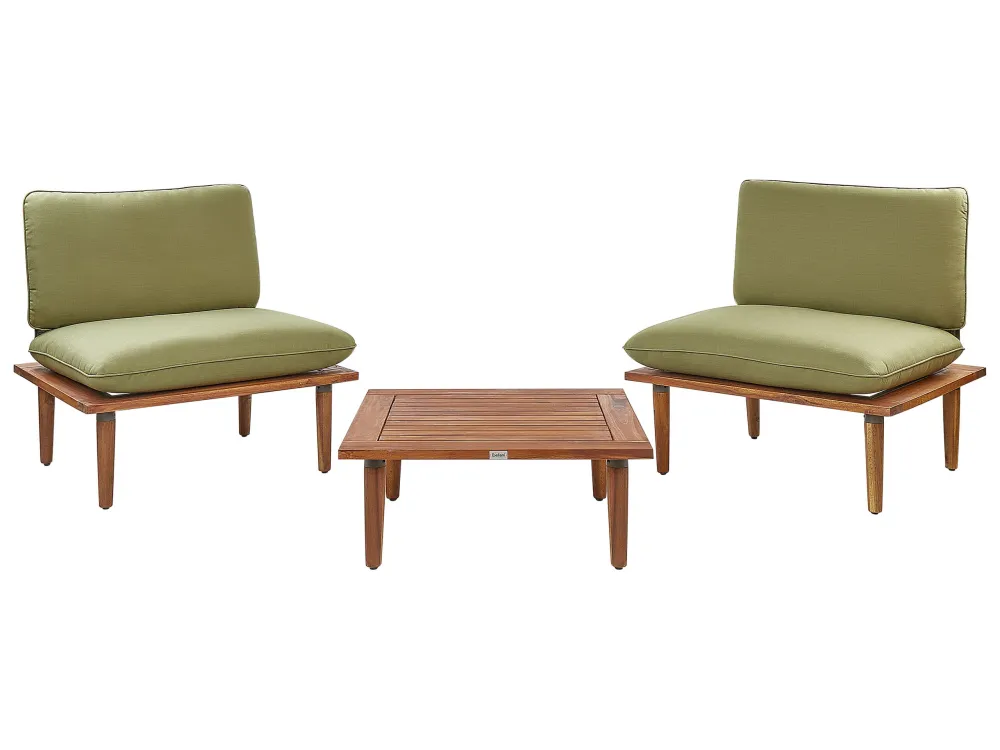 Sofa Set FRASCATI FSC® Autenticato Acacia Wood Olive Green 2 Seater