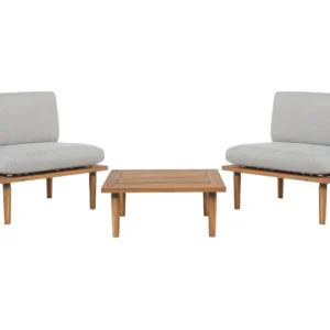 Sofa Set FRASCATI FSC® Omologato Acacia Wood Light Grey 2 Seater