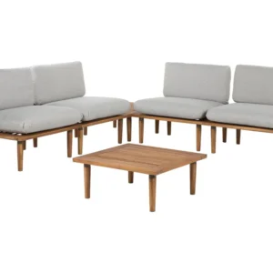 Sofa Set FRASCATI FSC® Omologato Acacia Wood Light Grey 4 Seater
