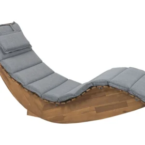 Wooden Garden Sun Lounger Cushion Grey BRESCIA