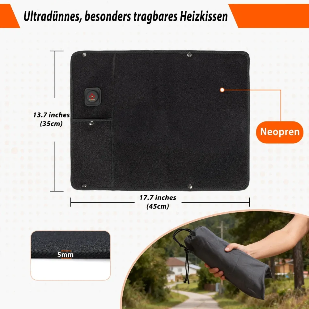 Cuscino del sedile mobile riscaldato - funzionamento USB