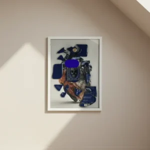 Amuerte's Blue Heart Quadro di Design Artigianale Toni del Blu