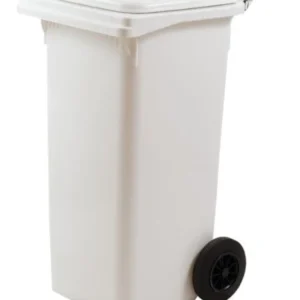 Bidone Quadro Lt.120 Bianco C/ruote E Pedale