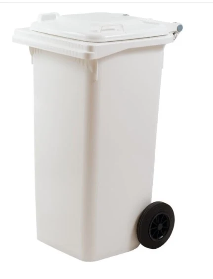 Bidone Quadro Lt.120 Bianco C/ruote E Pedale