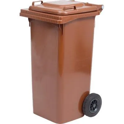 Bidone Quadro Nettezza Urbana Con Ruote- - Lt.240, Cm.73X58,5X109,2H. - Marrone - 1 Pezzi Xtra