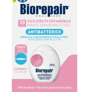 Biorepair Oral Care Antibatterico Filo Cerato Espandibile Gengive Delicate 25+5 Metri