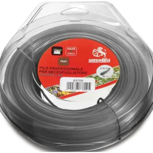 Bobina Di Filo Quadro Per Decespugliatore Professionale Sezione Quadrato 3,30Mm X 40Metri - Colore Grigio - Ausonia - 83721