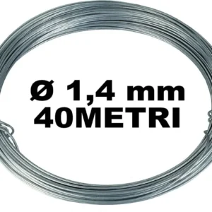 Bobina Matassa Filo Ferro Filato Cromato Diametro 1,4mm Per 40 Metri
