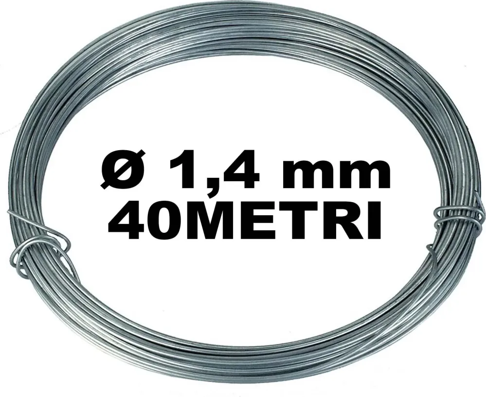 Bobina Matassa Filo Ferro Filato Cromato Diametro 1,4mm Per 40 Metri