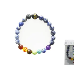 BRACCIALE CON TRE PIETRE CASUALI FILO DI LAPISLAZZULI