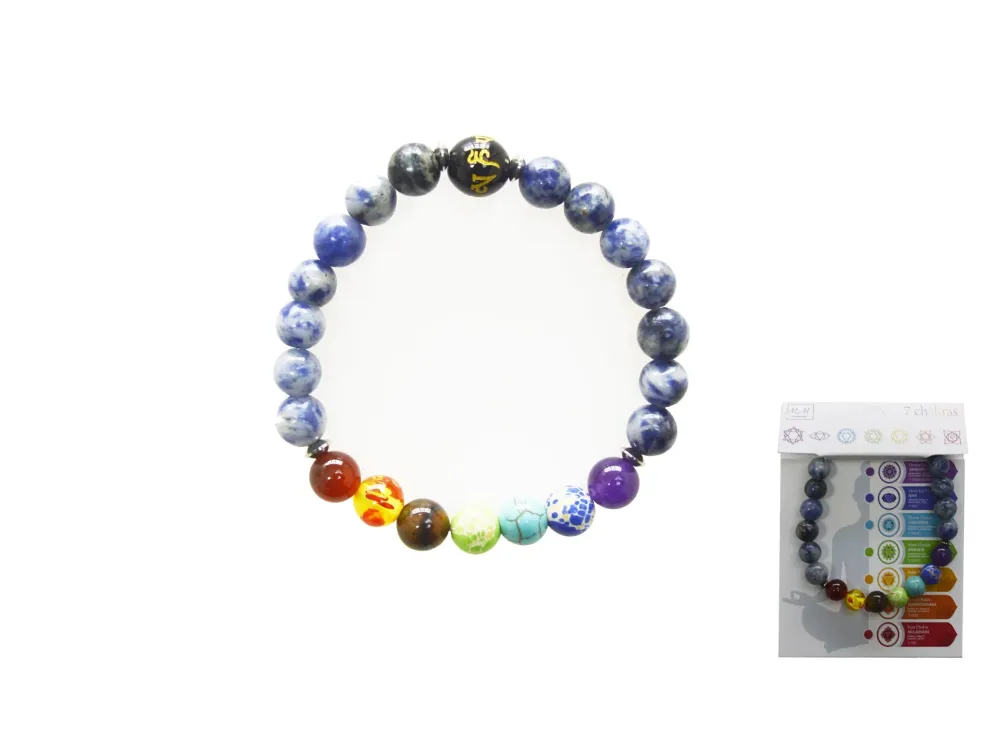 BRACCIALE CON TRE PIETRE CASUALI FILO DI LAPISLAZZULI