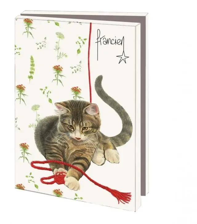 Cartella di biglietti Francien's Cats, 10 pezzi con buste Filo rosso