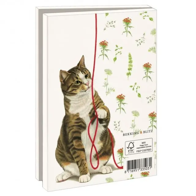 Cartella di biglietti Francien's Cats, 10 pezzi con buste Filo rosso