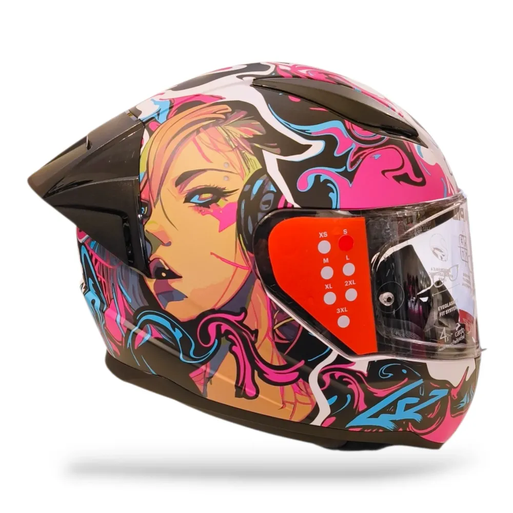 Casco Integrale LS2 FF353 RAPID II CYBERG Matt Purple Cyan VERSIONE SPOILER