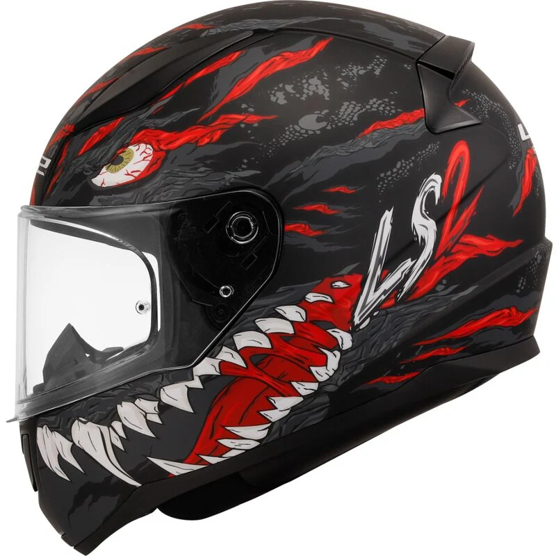Casco Interale RAPID II FF353 KAIJU Matt Black Red White