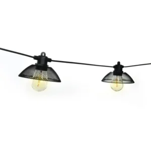 Catena di 10 lampadine led bianco naturale, filo nero 7,5 m - Mercury