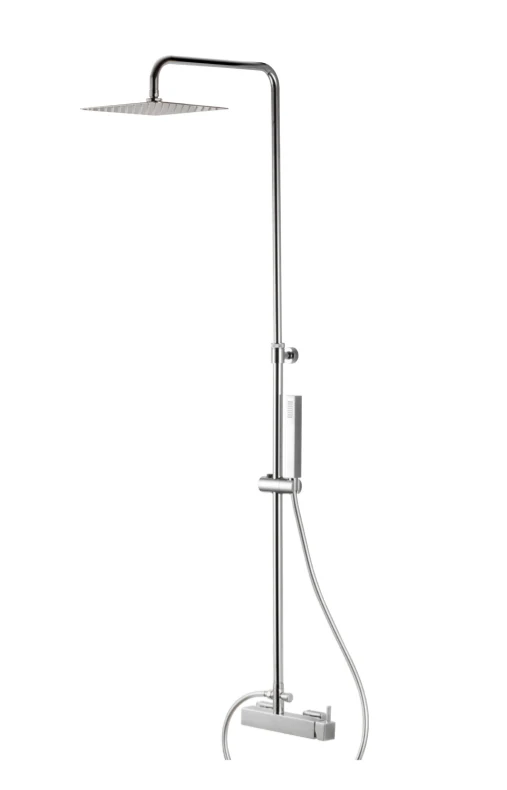 COLONNA DOCCIA DA PARETE CON SOFFIONE QUADRO VEMA WELLNESS BRASS OTTONE V08229