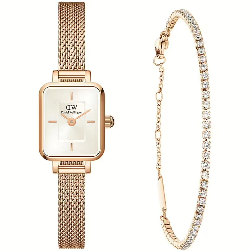 Combo Orologio DW Quadro Mini + bracciale DW tennis DW00590010