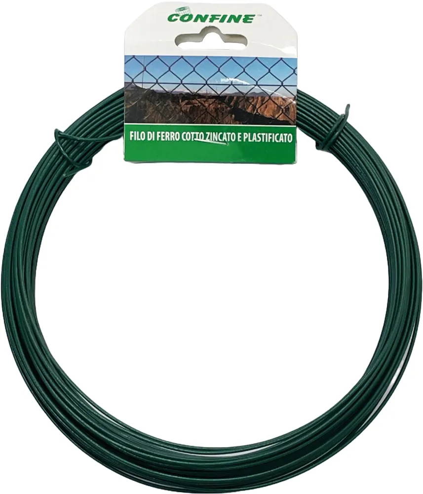 Confine Filo Di Ferro Cotto Zincato E Plastificato Ø Filo Mm.1,40 Mt. 20