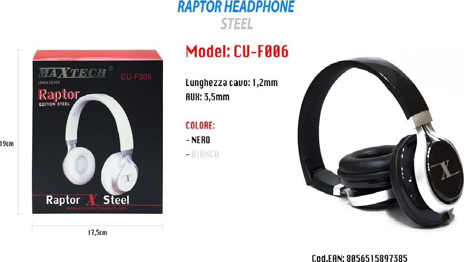 Cuffie Con Filo Microfono 3,5 Mm Pc Computer Mac Notebook Mp3 Portatili Maxtech Cu-f006