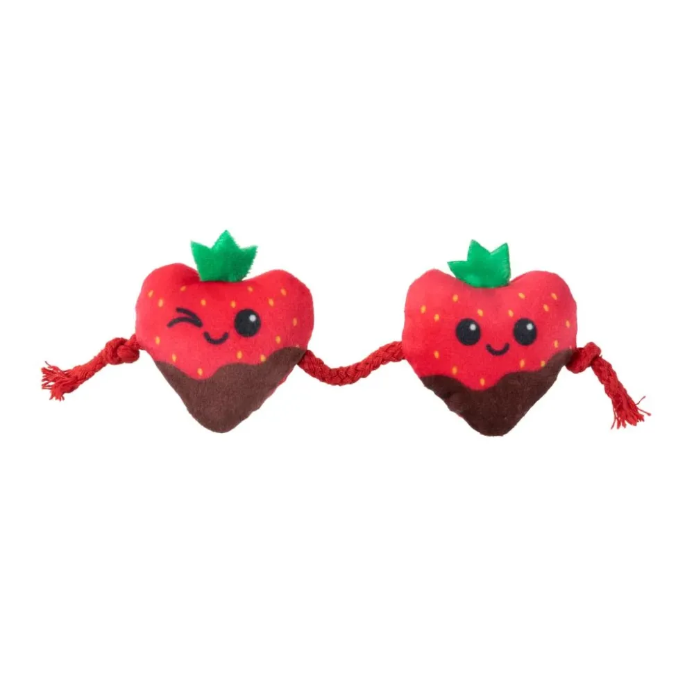 Cuori di fragola (2 pezzi su un filo) - Gioco per gatti