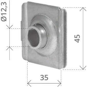 Cuscinetto Quadro Mm. 45 Foro Rullino Ø Mm. 12,3