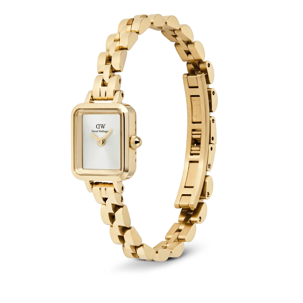 Daniel Wellington Quadro Mini Arch 3-link White Sunray Gold