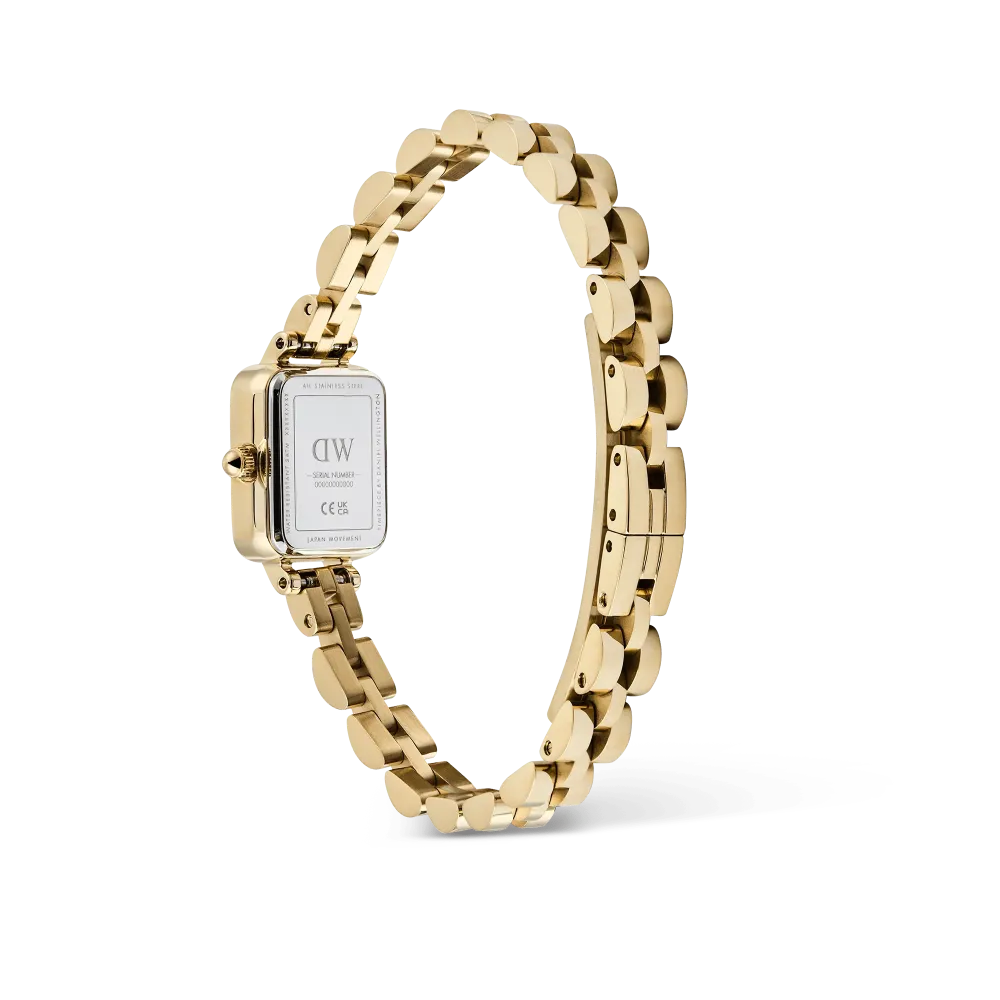 Daniel Wellington Quadro Mini Arch 3-link White Sunray Gold