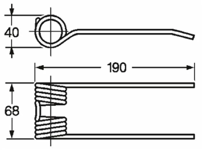 Dente rotopressa adattabile Claas 9034502 e 9182380 filo 5,5