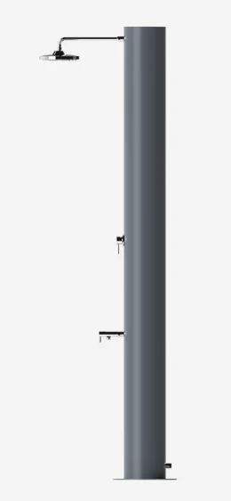 Doccia solare Arno 70L Inox grigio ardesia miscelatore e lavapiedi