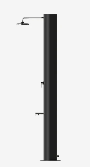 Doccia solare Arno N 70L Inox nero opaco miscelatore e lavapiedi