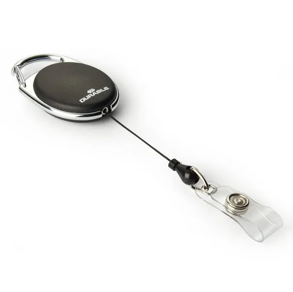 DURABLE - 8324-01 - Chiocciola YO-YO Style per portabadge - nero - filo retrattile 80 cm - Durable - conf. 10 pezzi - 7168...