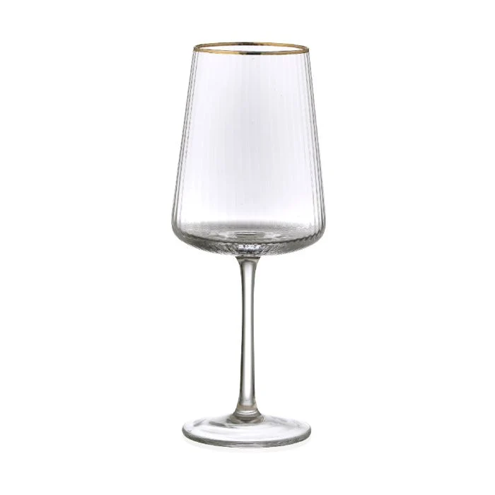 Evviva Set 6 calici vino 500 ml filo oro