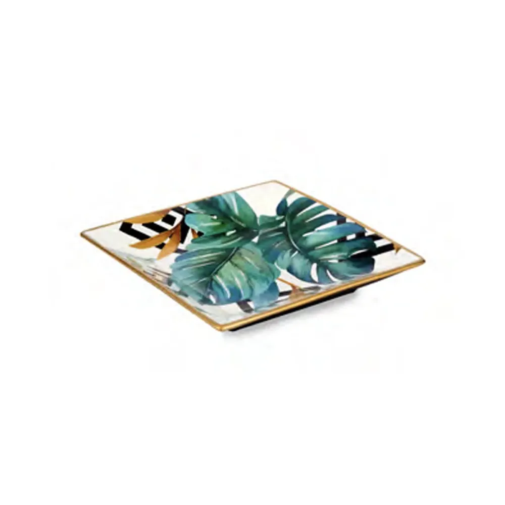 Fade Svuotatasche Palm Quadro 24x24 cm Porcellana