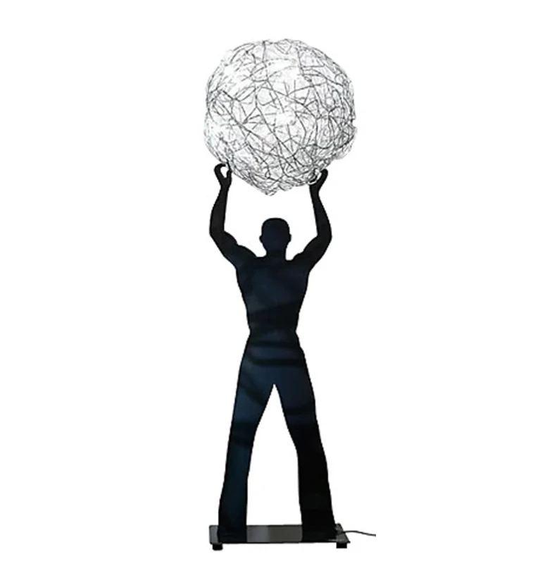 Fil de Fer Uomo della Luce S lampada da tavolo sfera filo d'alluminio naturale